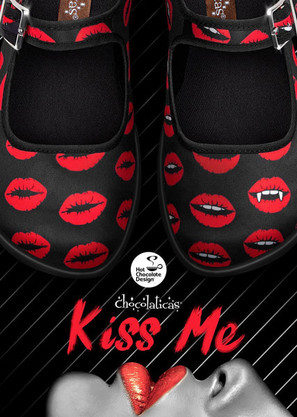 Chocolaticas® KISS ME Mary Jane pour femmes - Chaussure plate - Rétro éclectique